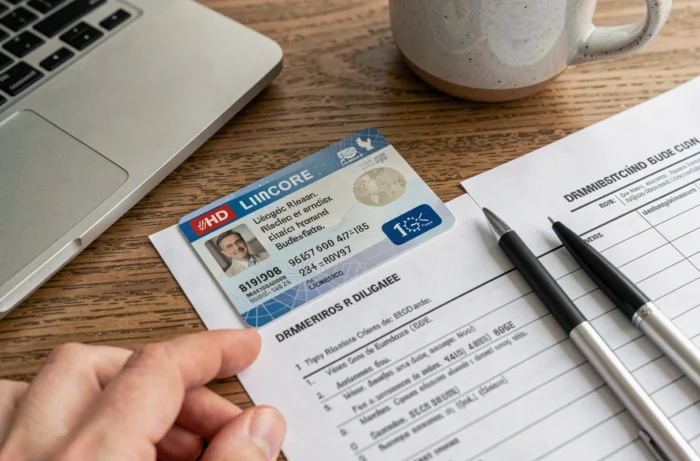 Gros plan sur un permis de conduire français avec le code 79 et les documents administratifs pour le faire supprimer