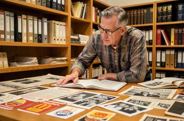 Historien de la restauration rapide consultant des archives et menus vintage de McDonald's et Burger King