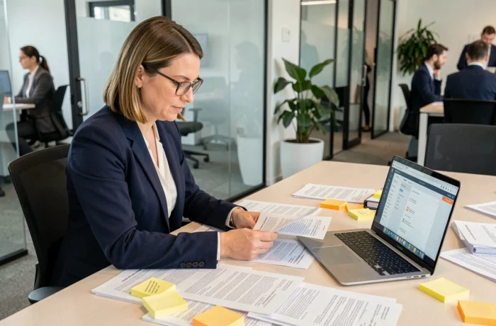 Responsable RH examinant des candidatures pour recruter rapidement du personnel qualifié en entreprise